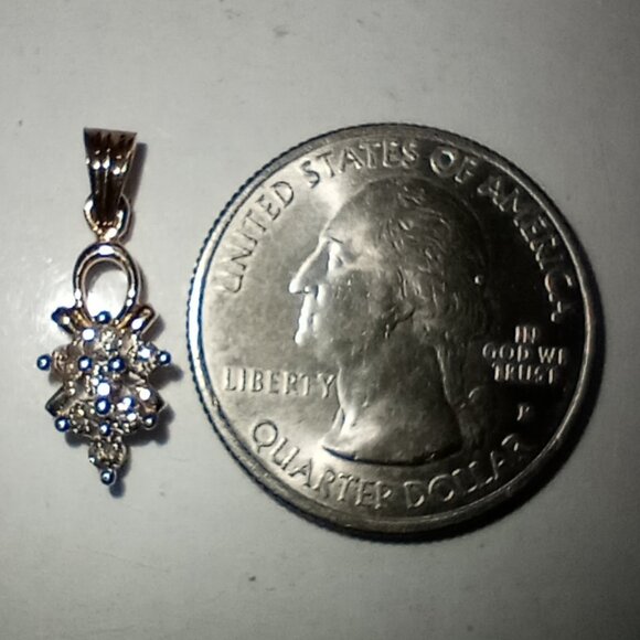 14Kt Yellow Gold ¼-Carat Champagne Diamond Cluster Pendant - Picture 2 of 4